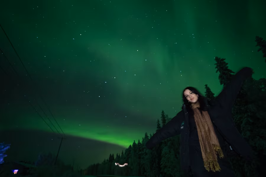Jasmin, aurora guide at Lapland Explorers