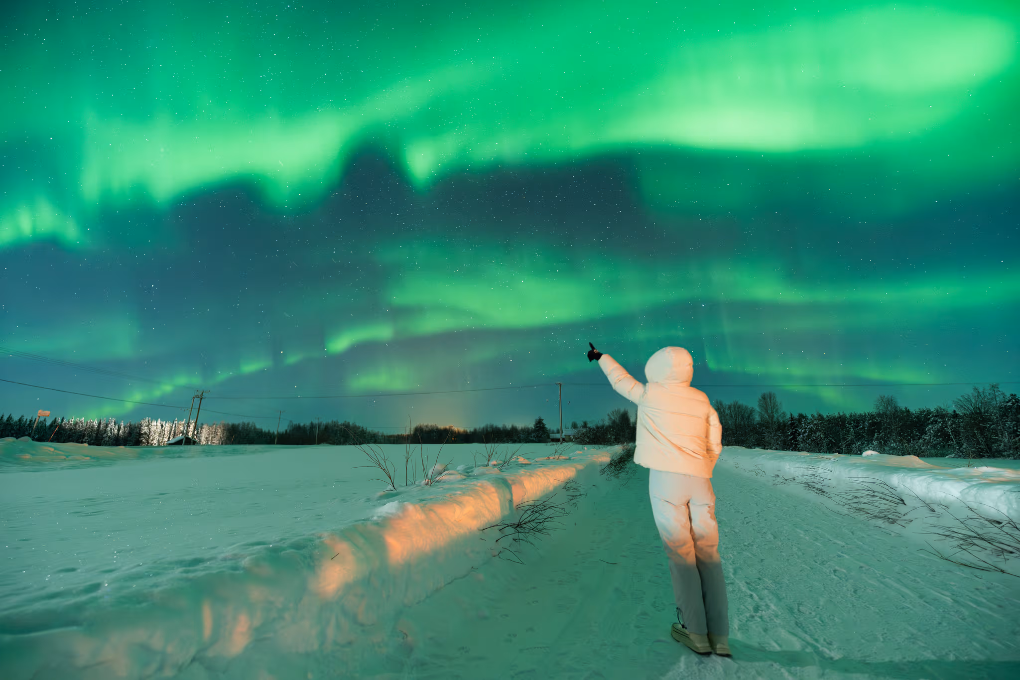 Foto real de aurora de um tour da Lapland Explorers