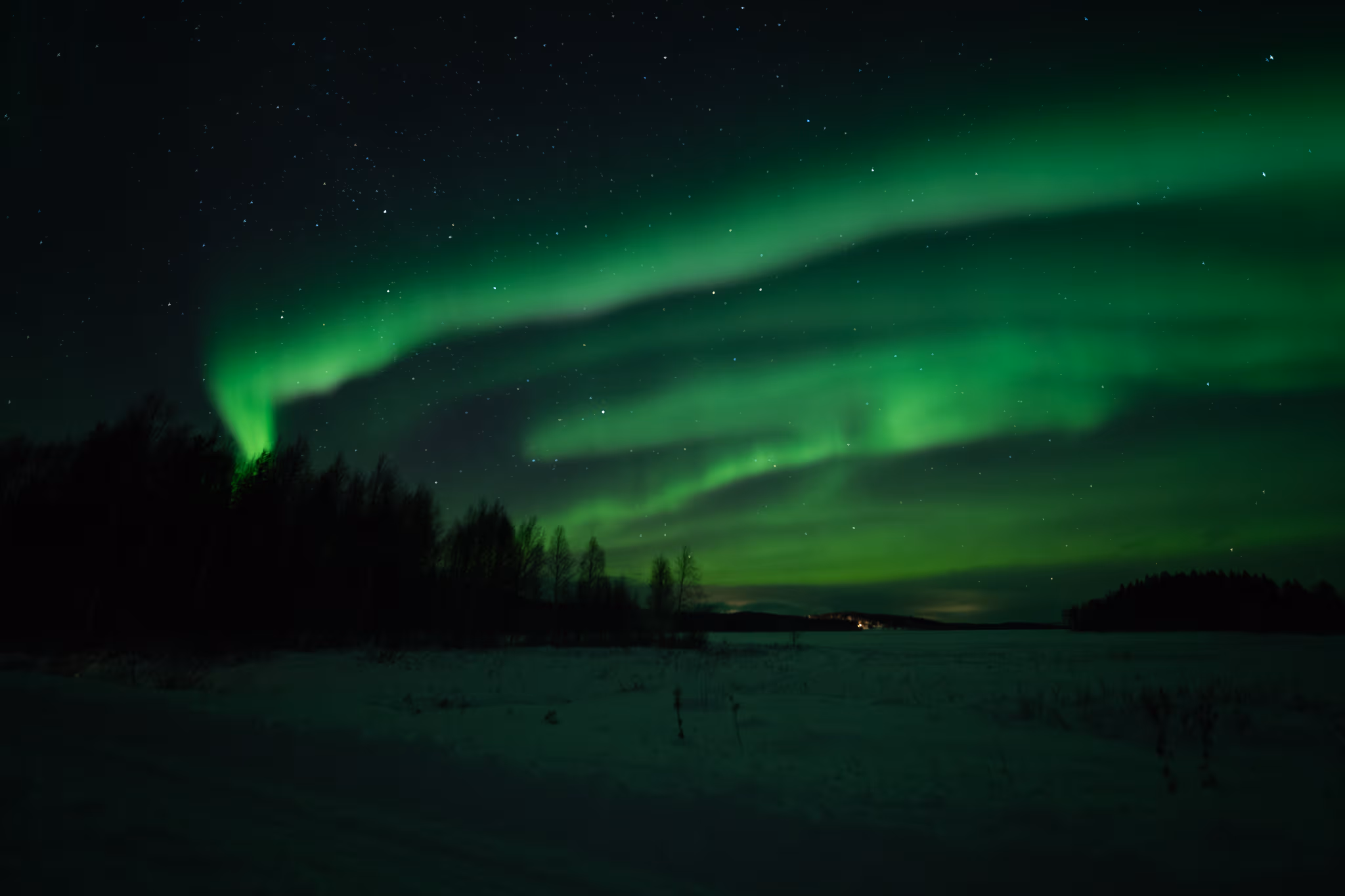 Foto real de aurora de un tour de Lapland Explorers