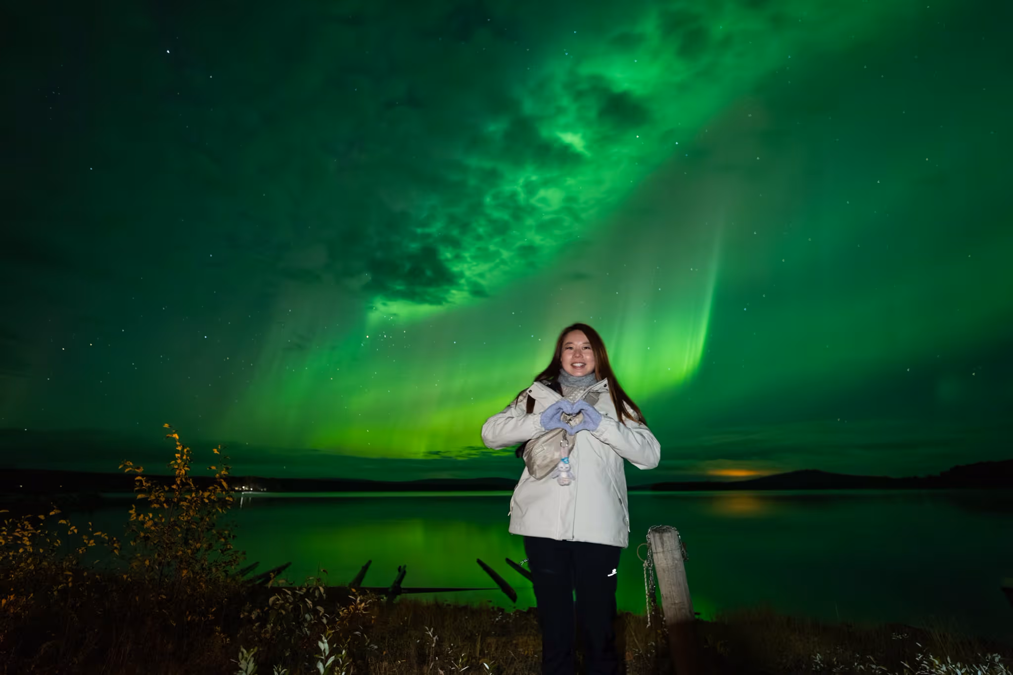 Foto reale di aurora da un tour Lapland Explorers