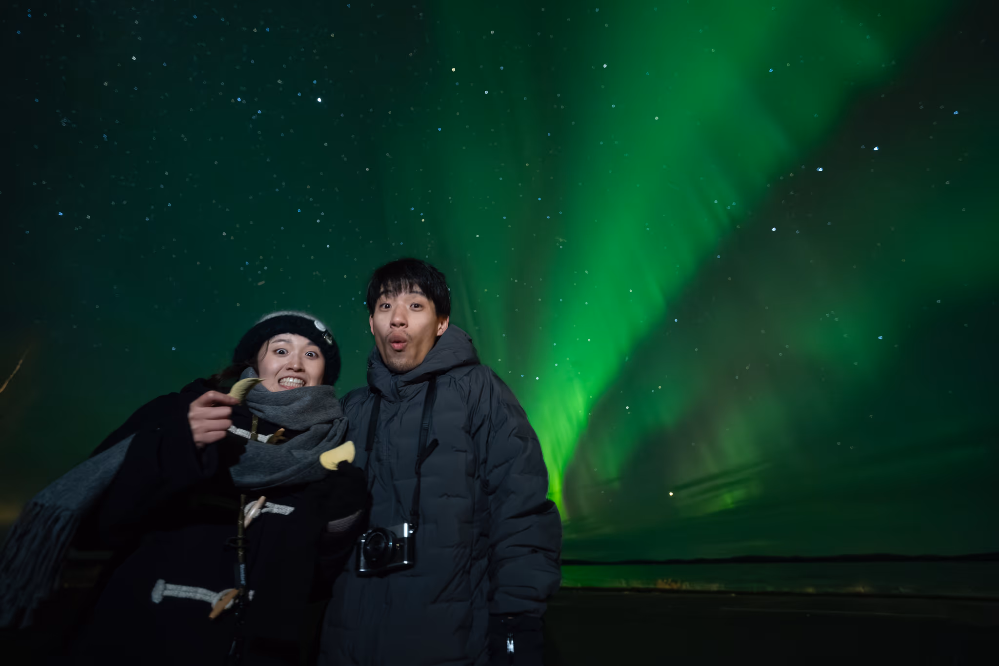 Foto reale di aurora da un tour Lapland Explorers