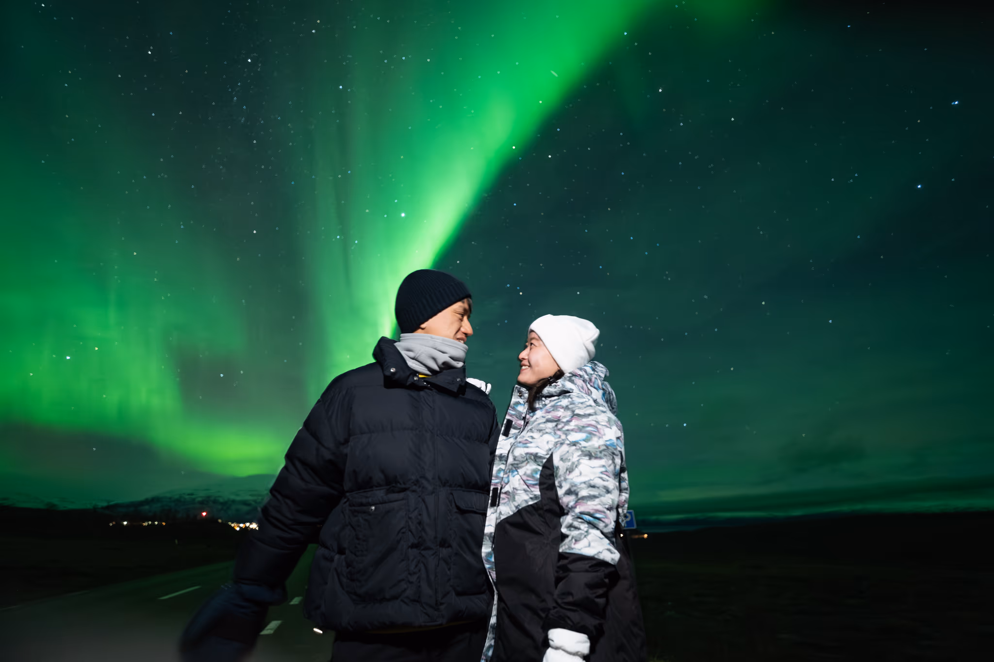 Foto reale di aurora da un tour Lapland Explorers