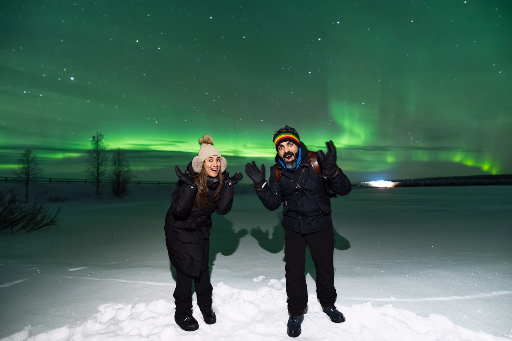 Foto reale di aurora da un tour Lapland Explorers