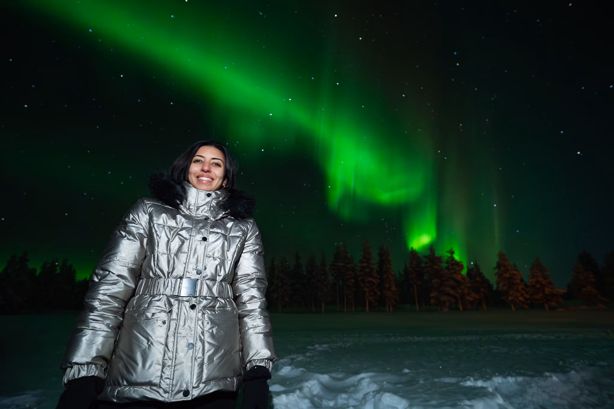 Foto reale di aurora da un tour Lapland Explorers