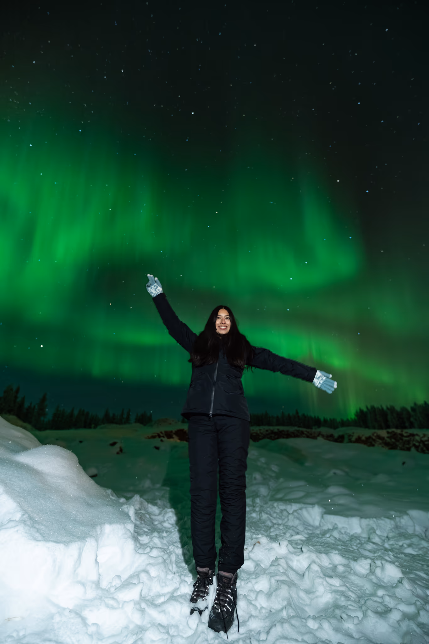 Foto reale di aurora da un tour Lapland Explorers