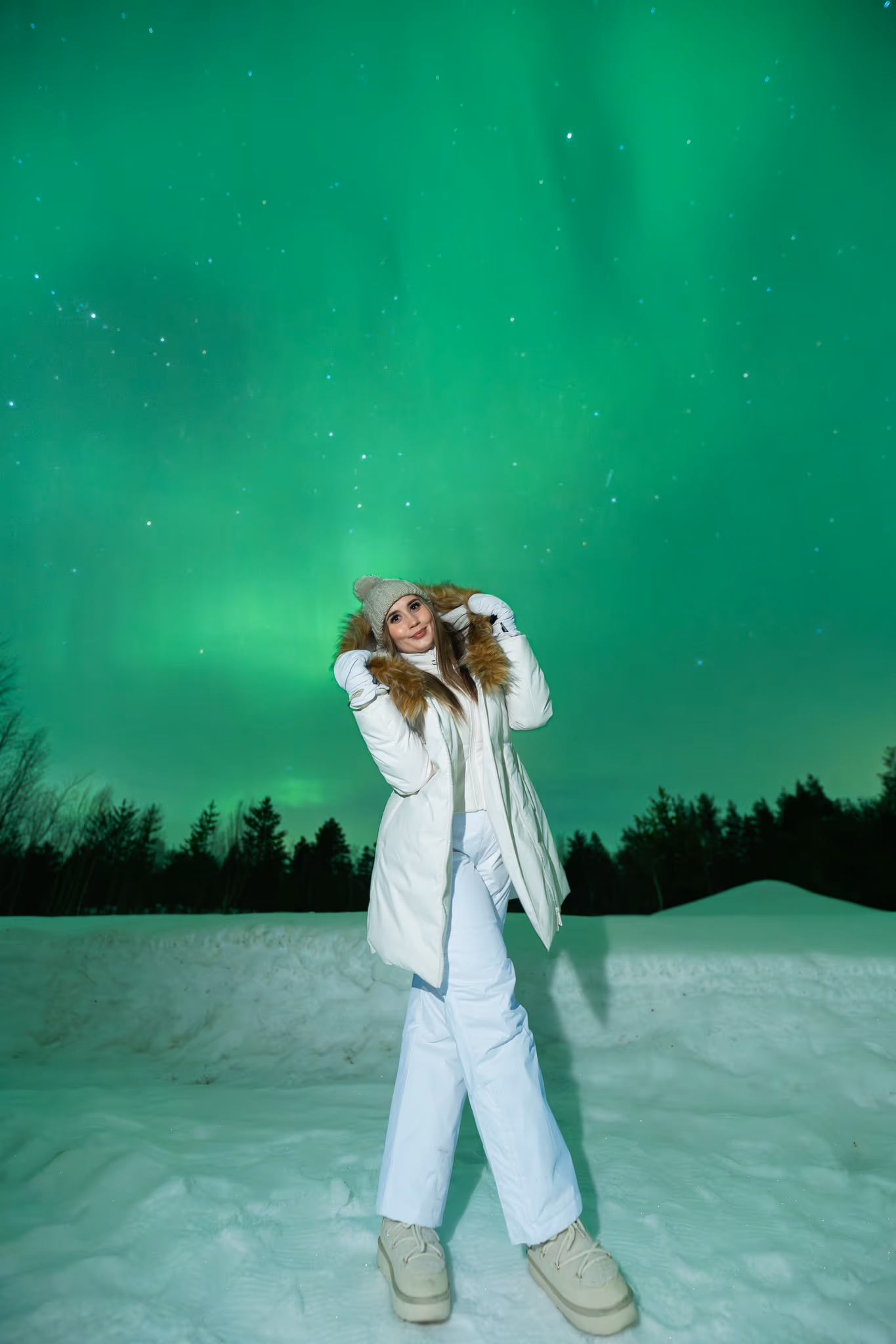 Foto real de aurora de um tour da Lapland Explorers