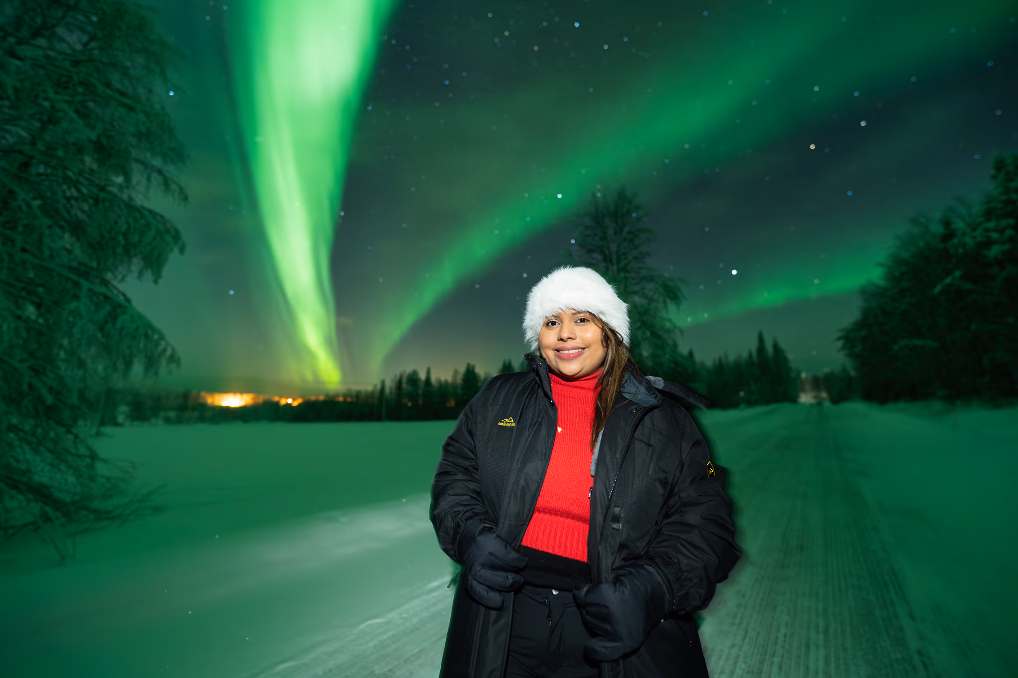 Foto real de aurora de um tour da Lapland Explorers
